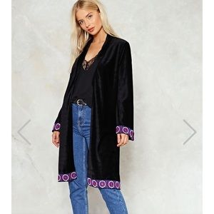 New Black Velvet Kimono Nasty Gal